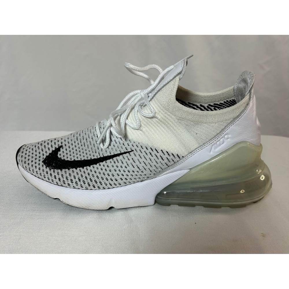 Nike Air Max 270 Flyknit White Black AH6803-100 Women's 8.5 Running Shoes - Picture 4 of 16